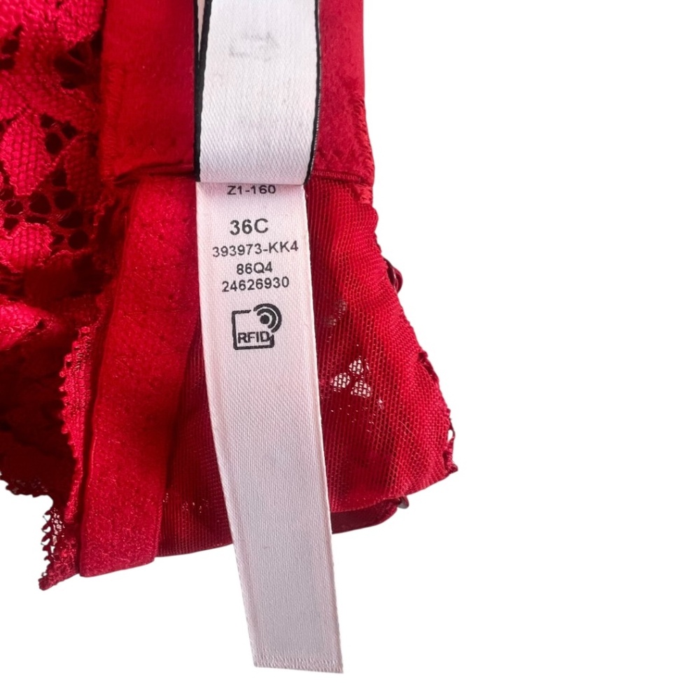 Victoria’s Secret Body by Victoria Unlined Demi Bra Red Lace 36C EUC - Picture 9 of 9